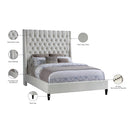 Meridian Fritz Cream Velvet King Bed IMAGE 11