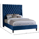 Meridian Fritz Navy Velvet King Bed IMAGE 10