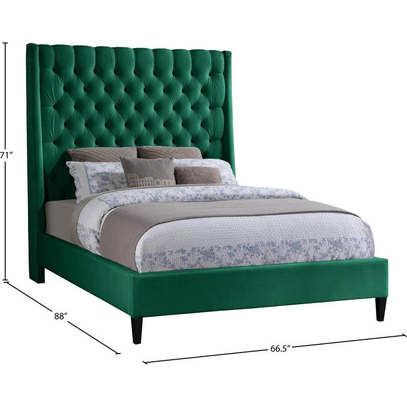 Meridian Fritz Green Velvet Queen Bed IMAGE 10