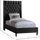 Meridian Fritz Black Velvet Twin Bed IMAGE 10