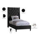 Meridian Fritz Black Velvet Twin Bed IMAGE 11