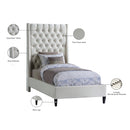 Meridian Fritz Cream Velvet Twin Bed IMAGE 10