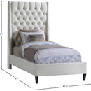 Meridian Fritz Cream Velvet Twin Bed IMAGE 9