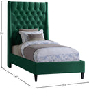 Meridian Fritz Green Velvet Twin Bed IMAGE 10