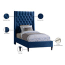 Meridian Fritz Navy Velvet Twin Bed IMAGE 11