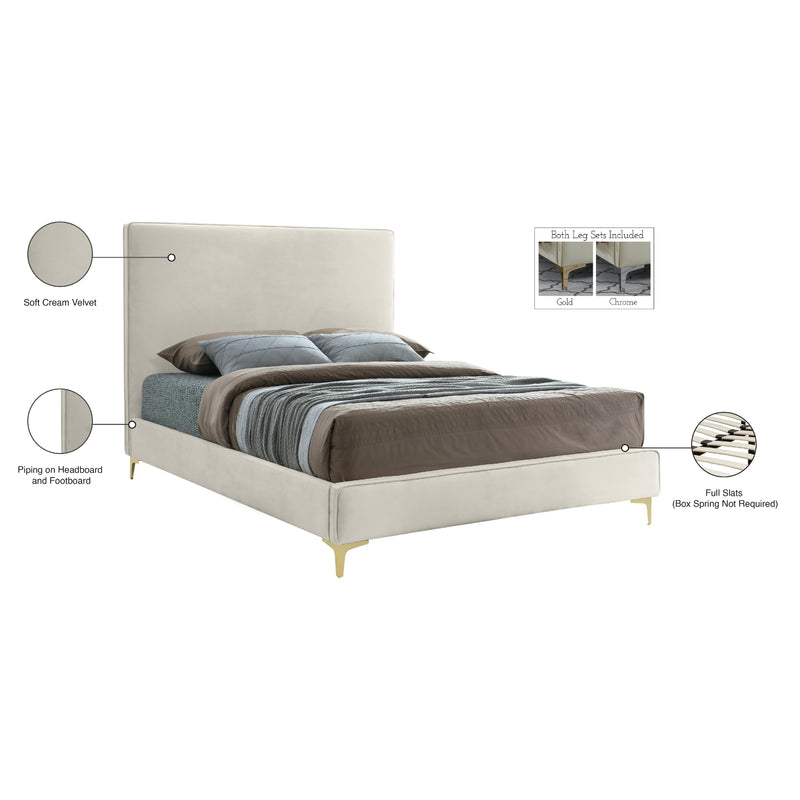 Meridian Geri Cream Velvet Full Bed IMAGE 16