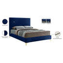 Meridian Geri Navy Velvet Full Bed IMAGE 16