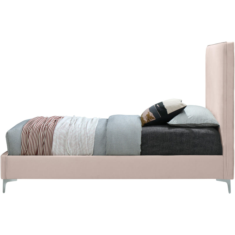 Meridian Geri Pink Velvet Full Bed IMAGE 10