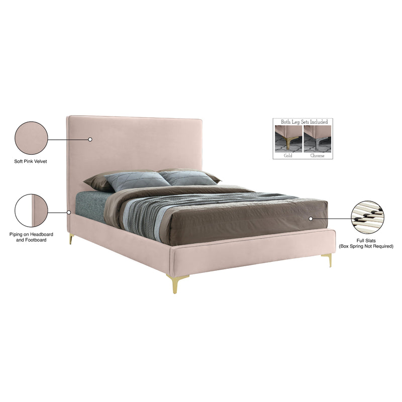 Meridian Geri Pink Velvet Full Bed IMAGE 16
