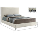 Meridian Geri Cream Velvet King Bed IMAGE 14