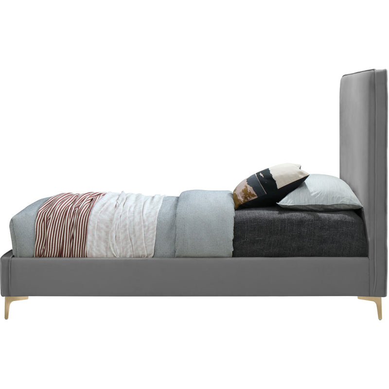 Meridian Geri Grey Velvet King Bed IMAGE 9
