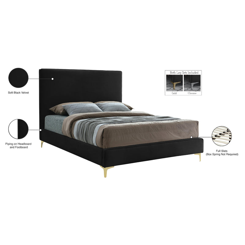 Meridian Geri Black Velvet Queen Bed IMAGE 16