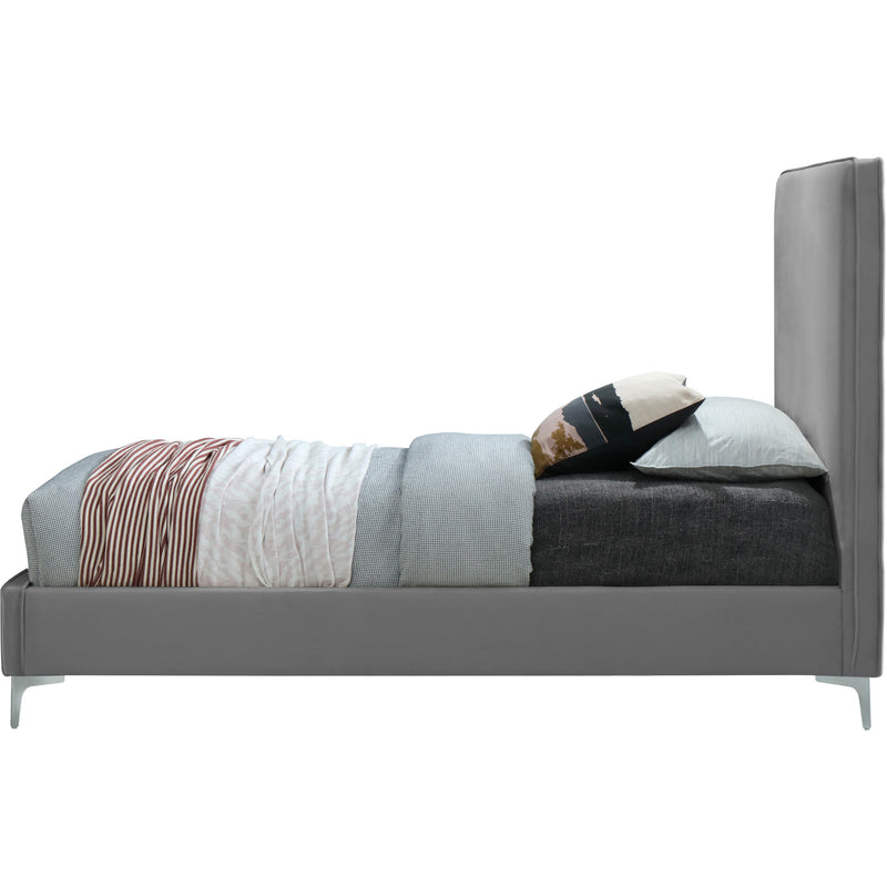 Meridian Geri Grey Velvet Queen Bed IMAGE 10