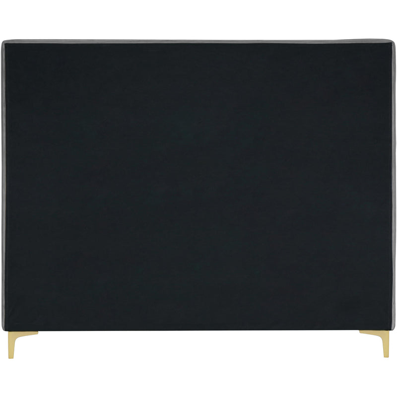 Meridian Geri Grey Velvet Queen Bed IMAGE 11