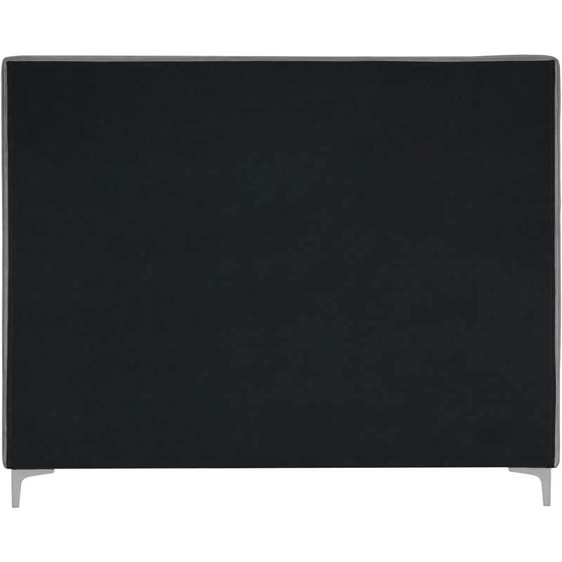 Meridian Geri Grey Velvet Queen Bed IMAGE 12