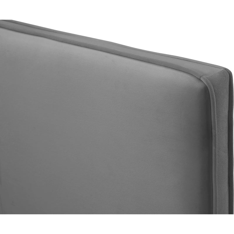 Meridian Geri Grey Velvet Queen Bed IMAGE 13