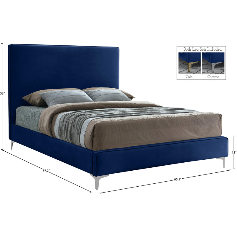 Meridian Geri Navy Velvet Queen Bed IMAGE 15