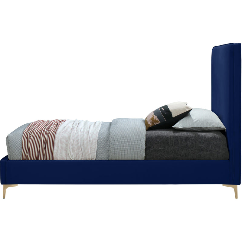 Meridian Geri Navy Velvet Queen Bed IMAGE 9