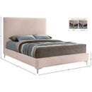 Meridian Geri Pink Velvet Queen Bed IMAGE 15