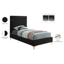 Meridian Geri Black Velvet Twin Bed IMAGE 16