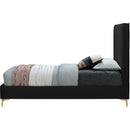 Meridian Geri Black Velvet Twin Bed IMAGE 9