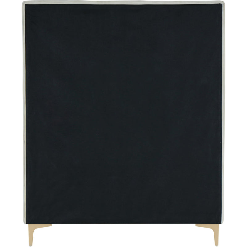 Meridian Geri Cream Velvet Twin Bed IMAGE 11