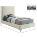 Meridian Geri Cream Velvet Twin Bed IMAGE 15