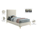 Meridian Geri Cream Velvet Twin Bed IMAGE 16