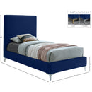 Meridian Geri Navy Velvet Twin Bed IMAGE 15