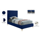 Meridian Geri Navy Velvet Twin Bed IMAGE 16