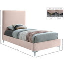 Meridian Geri Pink Velvet Twin Bed IMAGE 15