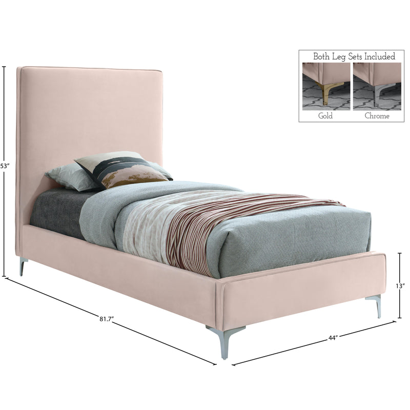 Meridian Geri Pink Velvet Twin Bed IMAGE 15