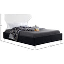 Meridian Ghost Black Velvet Full Bed IMAGE 7