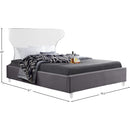 Meridian Ghost Grey Velvet Full Bed IMAGE 7
