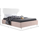Meridian Ghost Pink Velvet Full Bed IMAGE 7
