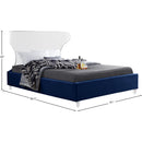 Meridian Ghost Navy Velvet King Bed IMAGE 7