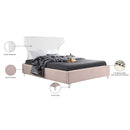 Meridian Ghost Pink Velvet King Bed IMAGE 8