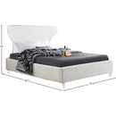 Meridian Ghost Cream Velvet Queen Bed IMAGE 7