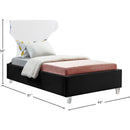 Meridian Ghost Black Velvet Twin Bed IMAGE 7