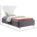 Meridian Ghost Grey Velvet Twin Bed IMAGE 7