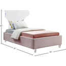 Meridian Ghost Pink Velvet Twin Bed IMAGE 7