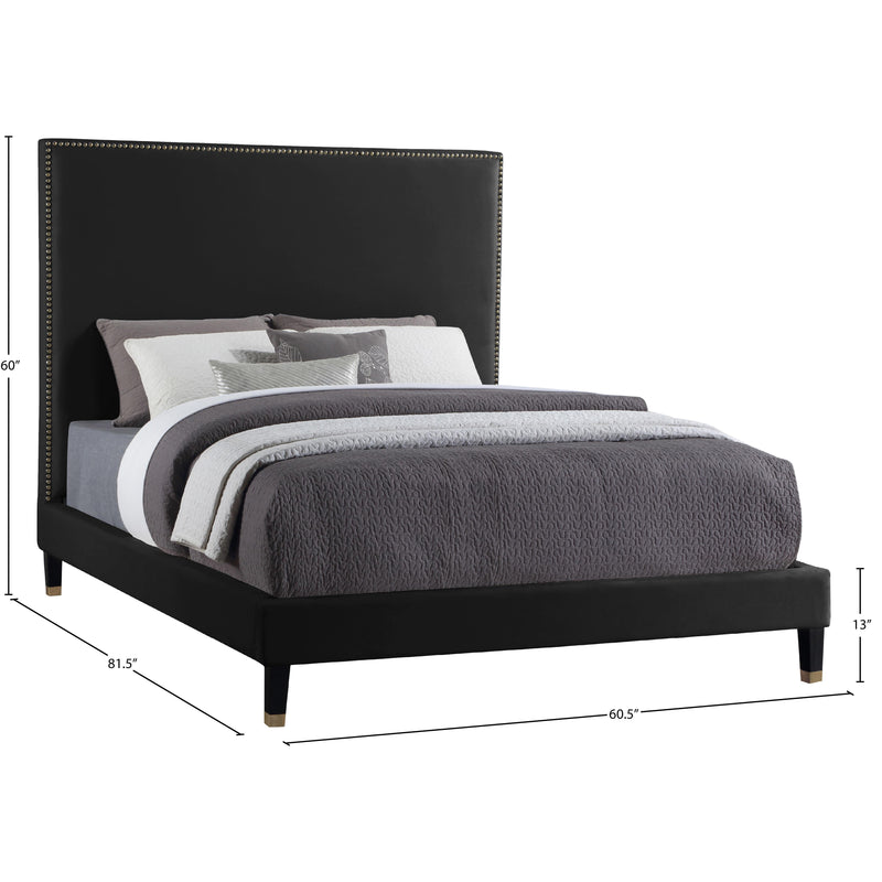 Meridian Harlie Black Velvet Full Bed IMAGE 10