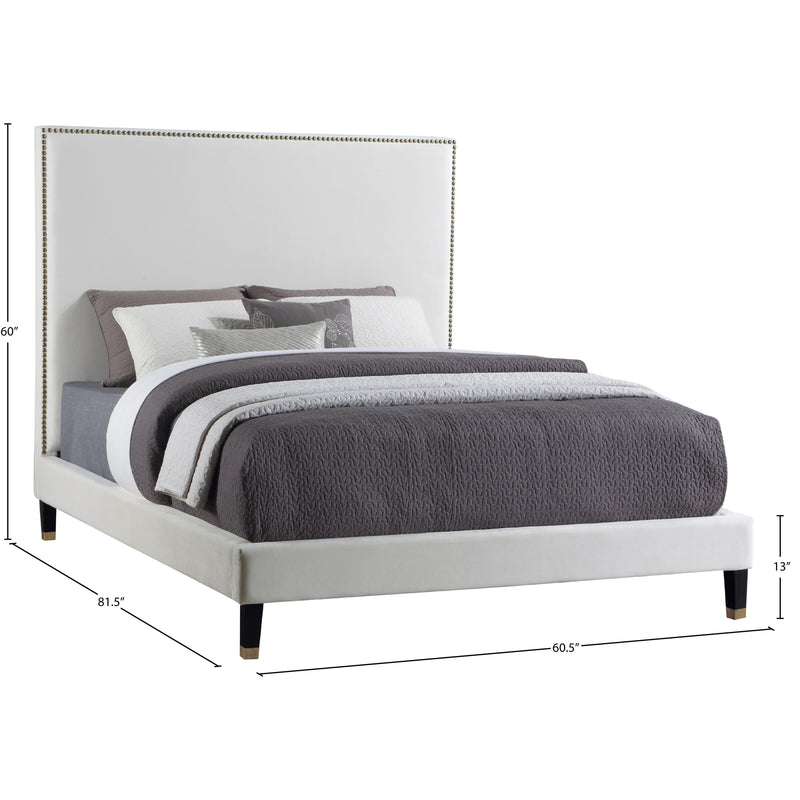Meridian Harlie Cream Velvet Full Bed IMAGE 10