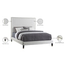 Meridian Harlie Cream Velvet Full Bed IMAGE 11