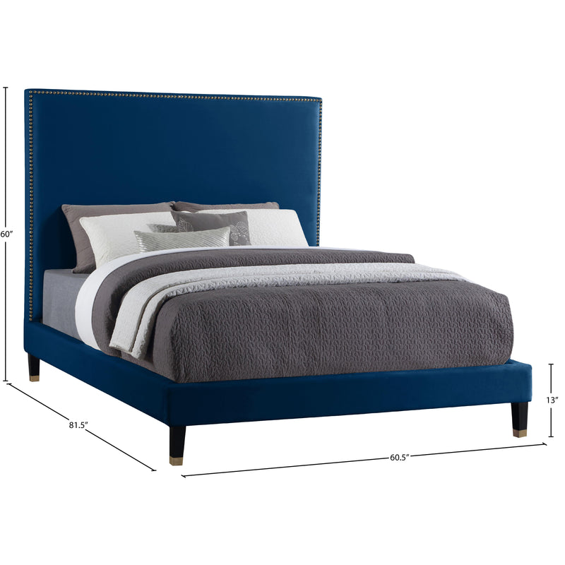 Meridian Harlie Navy Velvet Full Bed IMAGE 10