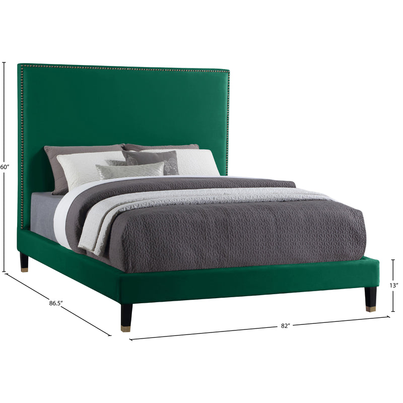 Meridian Harlie Green Velvet King Bed IMAGE 10