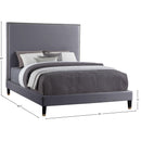 Meridian Harlie Grey Velvet King Bed IMAGE 10
