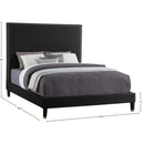 Meridian Harlie Black Velvet Queen Bed IMAGE 10