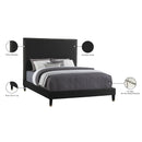 Meridian Harlie Black Velvet Queen Bed IMAGE 11