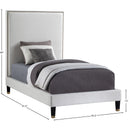 Meridian Harlie Cream Velvet Twin Bed IMAGE 10